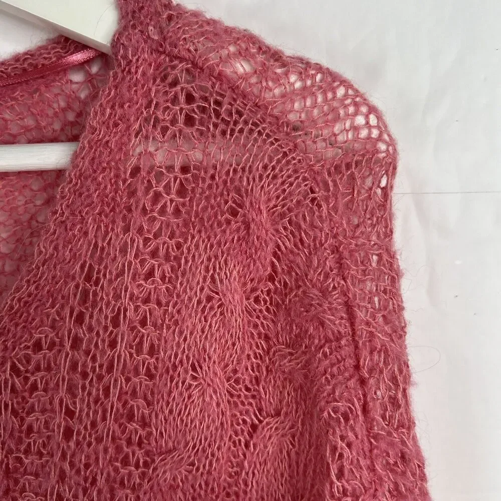 Free‎ People Sz S Sweater Angel Soft Wool Blend Lightweight Knit Bubble Gum Pink